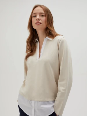 Bluza z kołnierzykiem beżowa Moodo