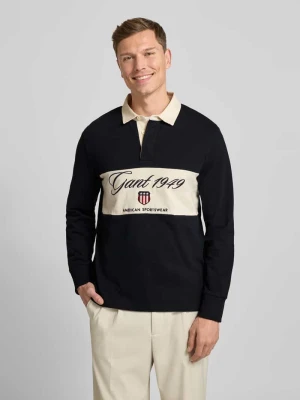 Bluza z kołnierzykiem polo i krytą listwą guzikową Gant