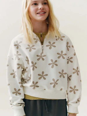 Bluza z kwiatowym wzorem złamana biel - Dzieci - lata - MANGO KIDS