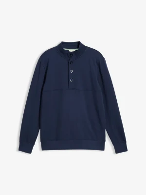 Bluza z listwą guzikową z czystej bawełny organicznej BonPrix niebieski
