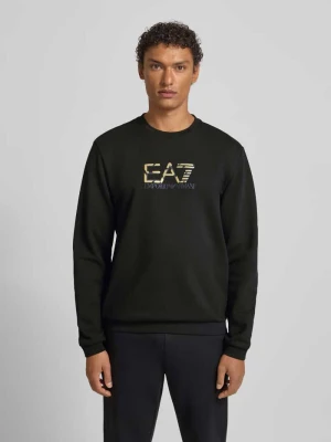 Bluza z logo i okrągłym dekoltem EA7 Emporio Armani