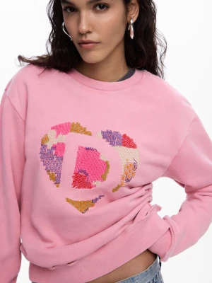 Zdjęcie produktu Bluza z logo z koralikami Desigual czerwony
