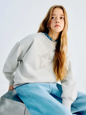 Bluza z lureksu z gwiazdami ze zdobień antracytowy - Dzieci - lata - MANGO KIDS