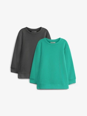 Bluza z miękkiego materiału z bawełną (2 szt.) BonPrix zielony