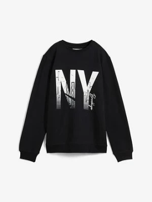 Bluza z miękkiego materiału z bawełną BonPrix czarny