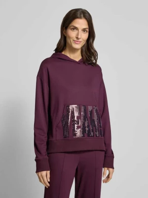Bluza z mieszanki wiskozy z kapturem, kieszenią kangurką i cekinami milano italy