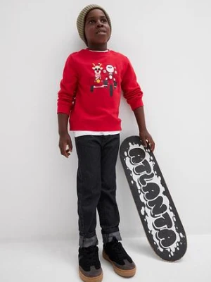 Bluza z motywem bożonarodzeniowym, z czystej bawełny organicznej bonprix