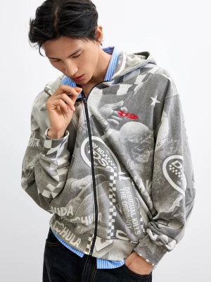 Bluza z nadrukiem Desigual czarny