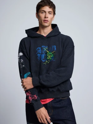Bluza z nadrukiem Desigual czarny