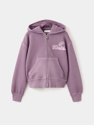 Bluza z nadrukiem i zamkiem purpurowy - Dzieci - lata - MANGO KIDS