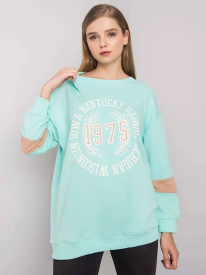 Bluza z nadrukiem mietowy casual wkładane przez głowę bez kaptura dekolt okrągły rękaw długi Fancy