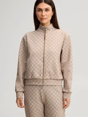 Bluza z nadrukiem w kolorze beżowo-brązowym z motywem chabru JOOP!