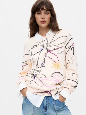 Bluza z kwiatowym nadrukiem Desigual biały