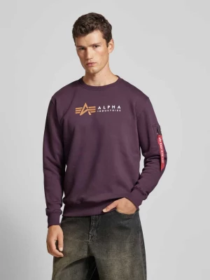 Bluza z nadrukiem z logo i kieszenią zapinaną na zamek błyskawiczny alpha industries