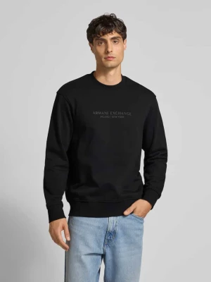 Bluza z nadrukiem z logo i okrągłym dekoltem Armani Exchange