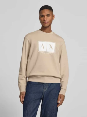 Bluza z nadrukiem z logo i okrągłym dekoltem Armani Exchange