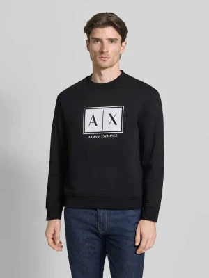 Bluza z nadrukiem z logo i okrągłym dekoltem Armani Exchange