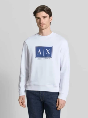 Bluza z nadrukiem z logo i okrągłym dekoltem Armani Exchange