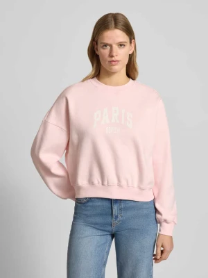 Bluza z nadrukiem z logo i okrągłym dekoltem REVIEW