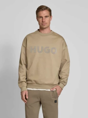 Bluza z nadrukiem z logo model ‘Dinex’ Hugo Jasnobrązowy