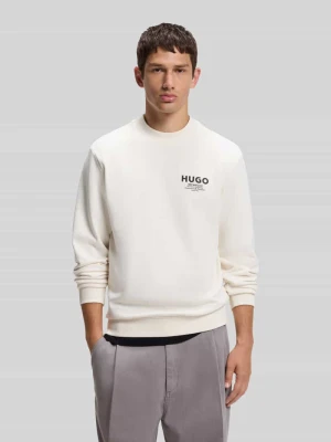 Bluza o kroju regular fit z czystej bawełny model 'Nespon' Hugo Złamany biały