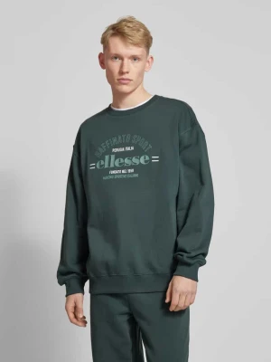 Bluza z nadrukiem z logo model ‘SADALI’ Ellesse Ciemnozielony