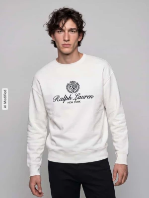 Bluza z nadrukiem z logo Polo Ralph Lauren Złamany biały