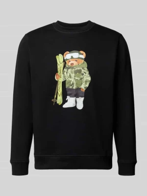 Bluza z nadrukiem z motywem Chill Pill Czarny