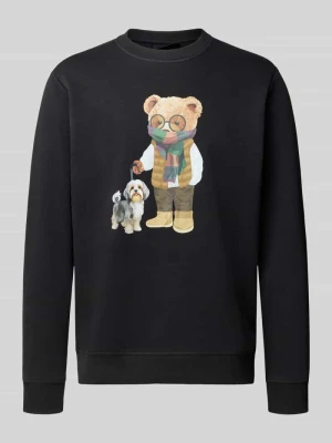 Bluza z nadrukiem z motywem Chill Pill Czarny