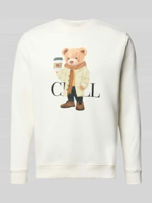 Bluza z nadrukiem z motywem Chill Pill Złamany biały