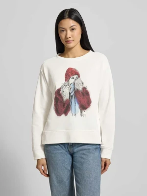 Bluza z nadrukiem z motywem i okrągłym dekoltem milano italy