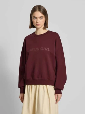 Bluza z nadrukiem z napisem i obniżonymi ramionami OH APRIL