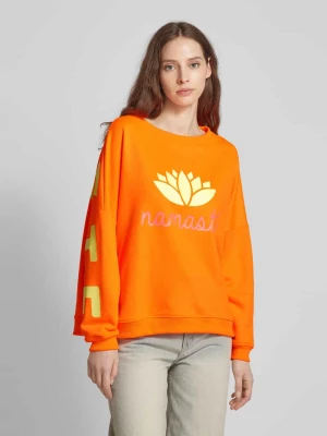 Bluza z nadrukiem z napisem model ‘Namaste’ w kolorze pomarańczowym miss goodlife
