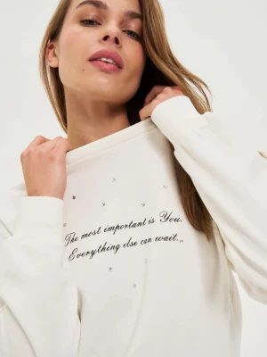 Bluza z napisem ecru Moodo