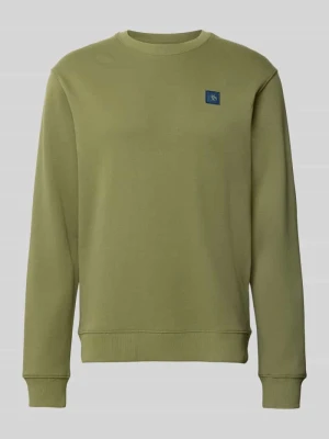 Bluza z naszywką z logo i okrągłym dekoltem Scotch & Soda Trawiasty zielony