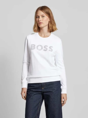 Bluza z obszyciem kamieniami stras z logo model ‘Ebossa’ Boss Orange