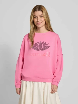 Zdjęcie produktu Bluza z obszyciem ozdobnymi kamieniami i okrągłym dekoltem miss goodlife