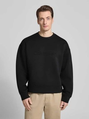 Bluza z okrągłym dekoltem i logo Calvin Klein Czarny