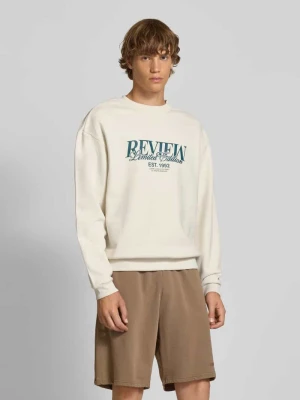 Bluza z okrągłym dekoltem i nadrukiem z logo REVIEW