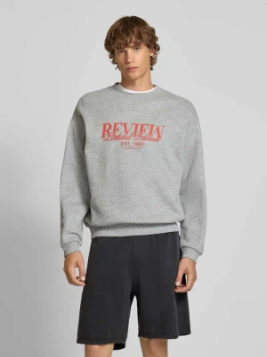 Bluza z okrągłym dekoltem i nadrukiem z logo REVIEW