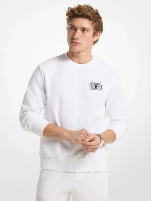 Bluza z okrągłym dekoltem Saint Tropez o podwójnym splocie Michael Kors BIAŁY (Biały)
