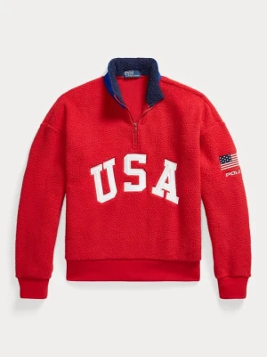 Bluza z polaru Polo Ralph Lauren czerwony