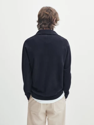 Bluza Z Półgolfem Na Suwak - Granatowy - - Massimo Dutti - Mężczyzna