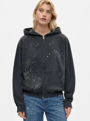 Bluza z połyskiem na zamek Desigual czarny
