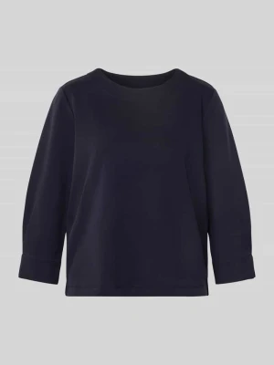 Bluza z prążkowanym, okrągłym dekoltem comma