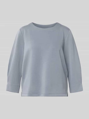Bluza z prążkowanym, okrągłym dekoltem comma