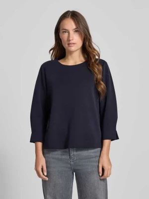 Bluza z prążkowanym, okrągłym dekoltem comma