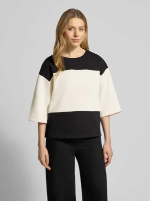 Bluza z prążkowanym, okrągłym dekoltem model ‘ANGELIN’ Soyaconcept