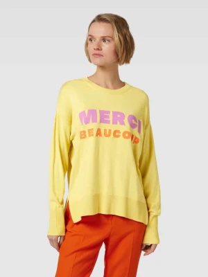 Bluza z prążkowanymi wykończeniami milano italy