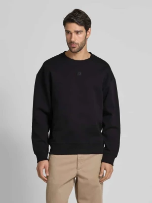 Bluza z prążkowanymi wykończeniami model ‘Dettil’ HUGO